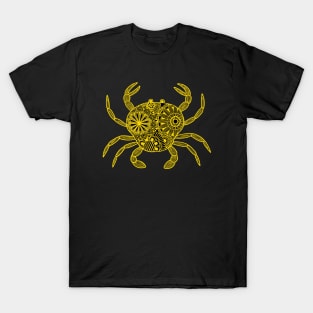 Mandala Crab (yellow and black inverted) T-Shirt